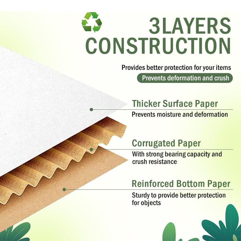 7.8x 5.5 x 1.5 Inch Shipping Carton Set (25-Pack) — White Cardboard Mailer Boxes