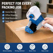 2-inch Blue and White Tape Dispenser | Heavy-Duty Carton Sealing Tape Gun 2-Pack