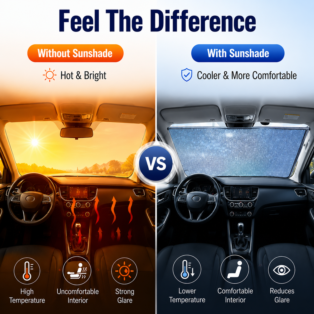 Car Window Roller Blind Sun Shade Privacy UV Heat Protection Accessories