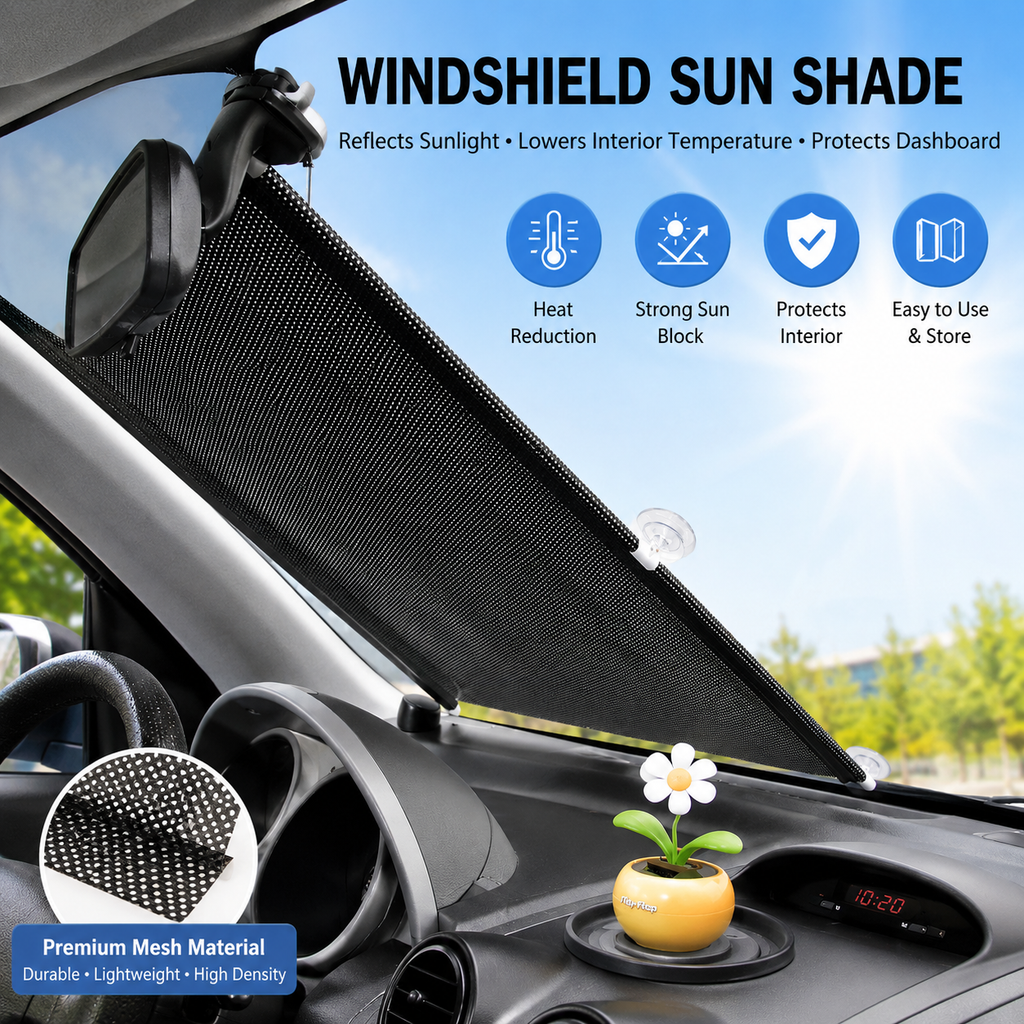 Car Window Roller Blind Sun Shade Privacy UV Heat Protection Accessories