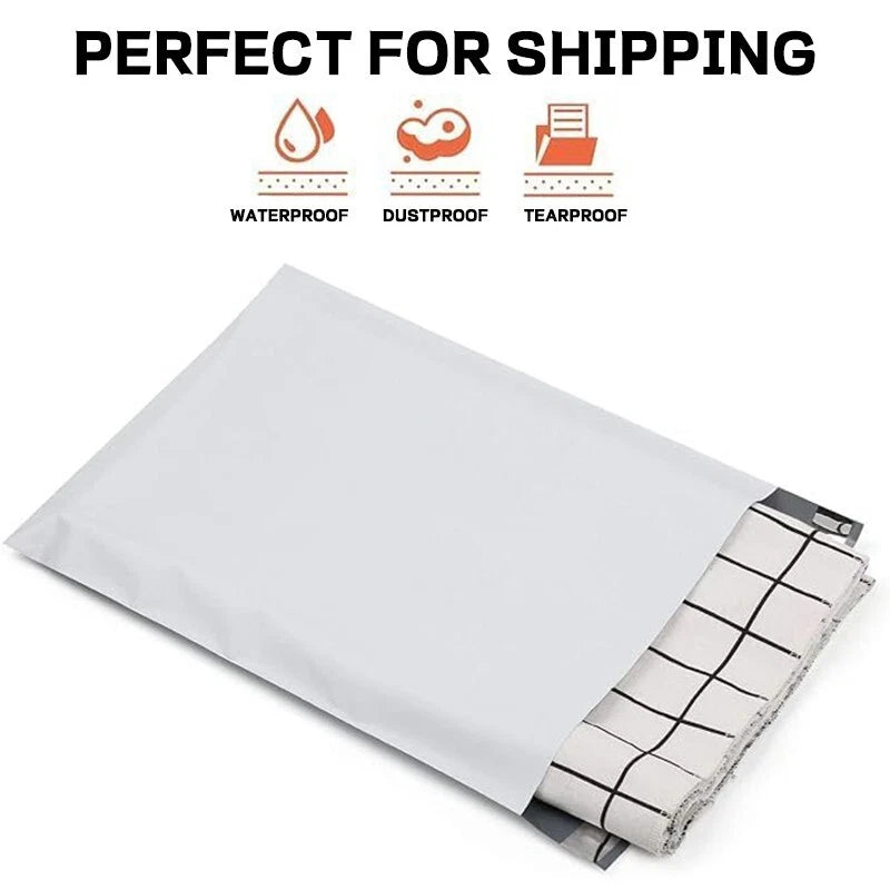 7.5x10.5 small waterproof mailing transport bag, flexible mailing bag in white
