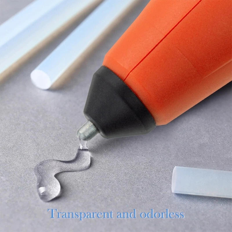 Mini hot glue sticks (10-30 pieces per pack), 7x150 mm, for DIY and crafts.