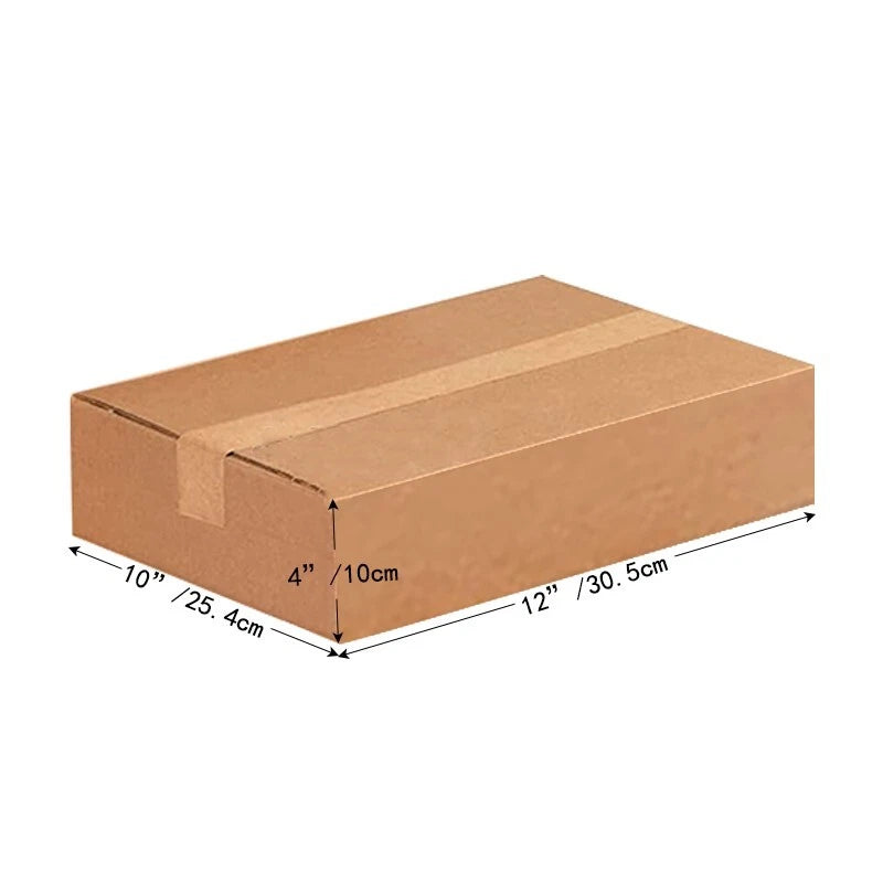 12x10x4 corrugated cardboard box for transport, easy to assemble, mail and move