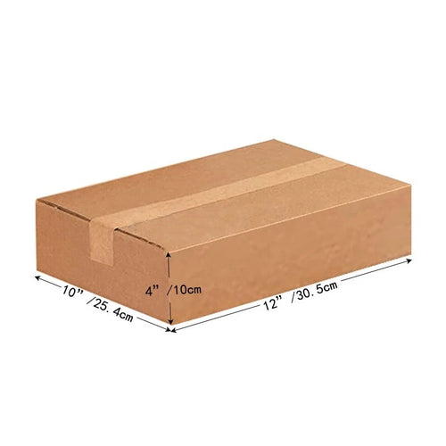 12x10x4 corrugated cardboard box for transport, easy to assemble, mail and move