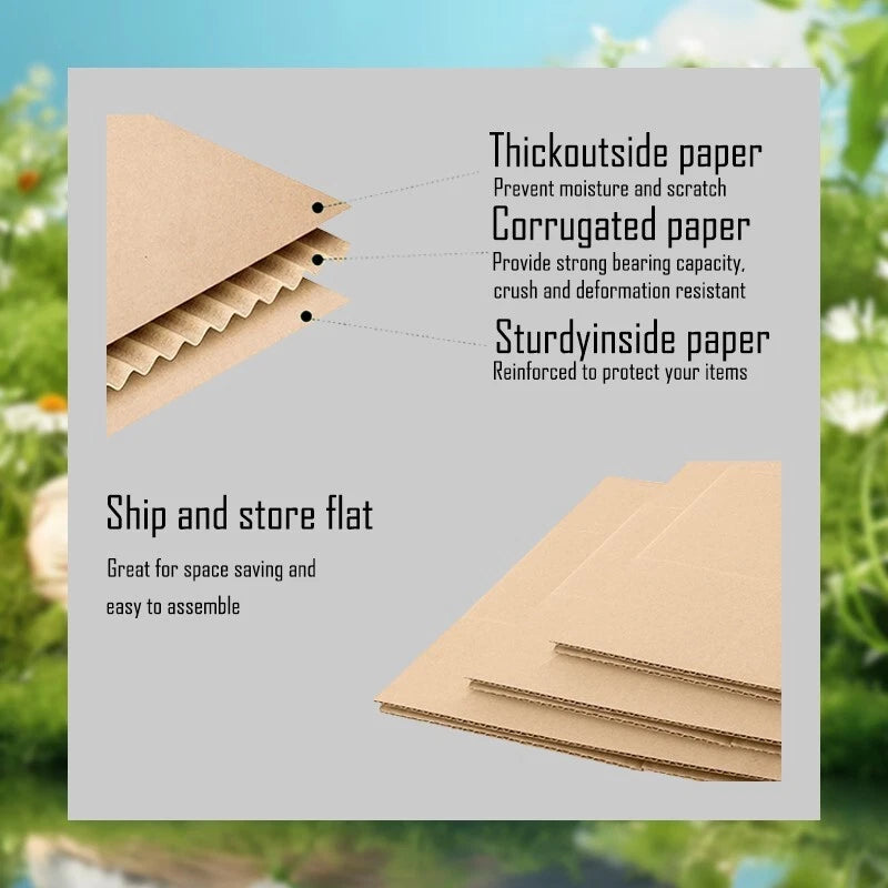 12x10x4 corrugated cardboard box for transport, easy to assemble, mail and move