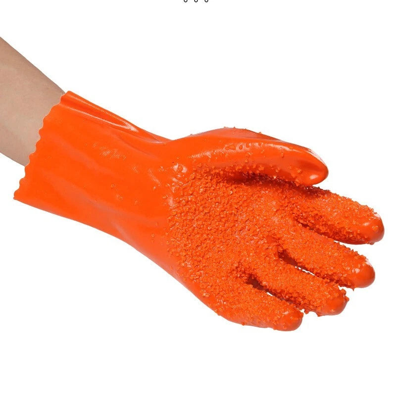PVC impregnated non-slip work gloves acid and alkali resistant waterproof 1 pair