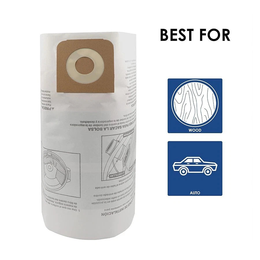 16-20 Gallon Wet/Dry Vacuum Collection Bags eplace for Craftsman ShopVec 6 packs