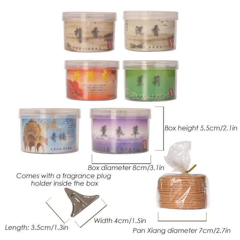 Coil Incense — 6 Assorted Scents — Suitable for Incense Burners and Holders-2pcs