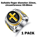 Jewelry Silver stainless steel Christian Holy Cross Ring Men's ring