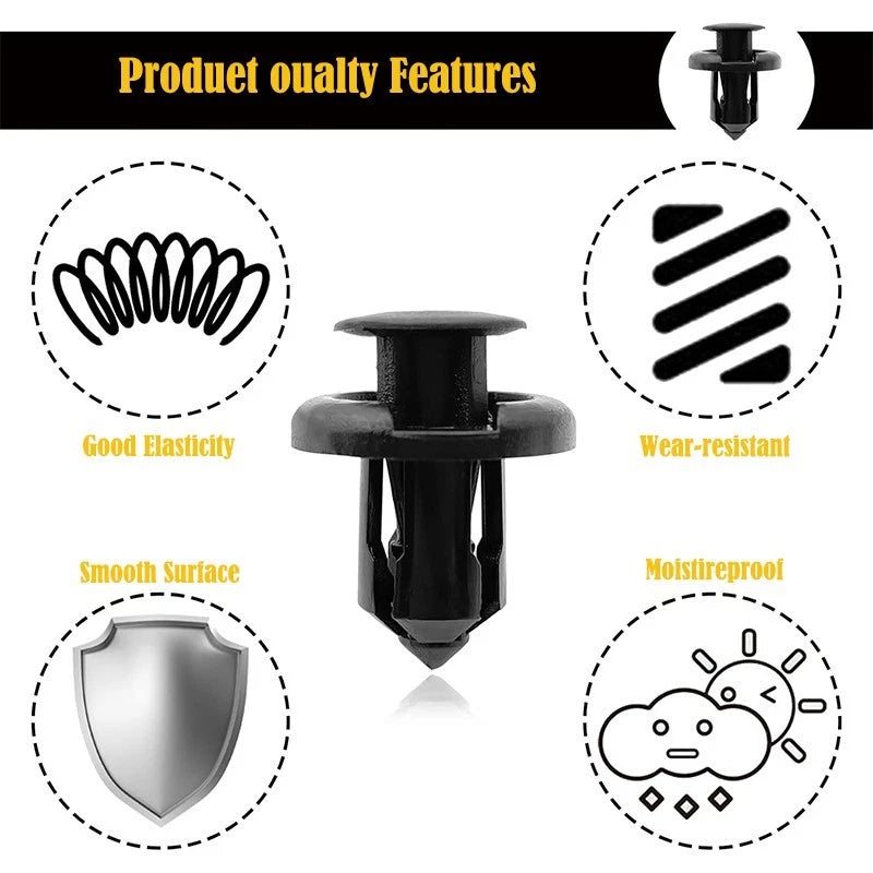 400-piece bumper retainer clip (B01) | 10mm automotive plastic rivet fasteners