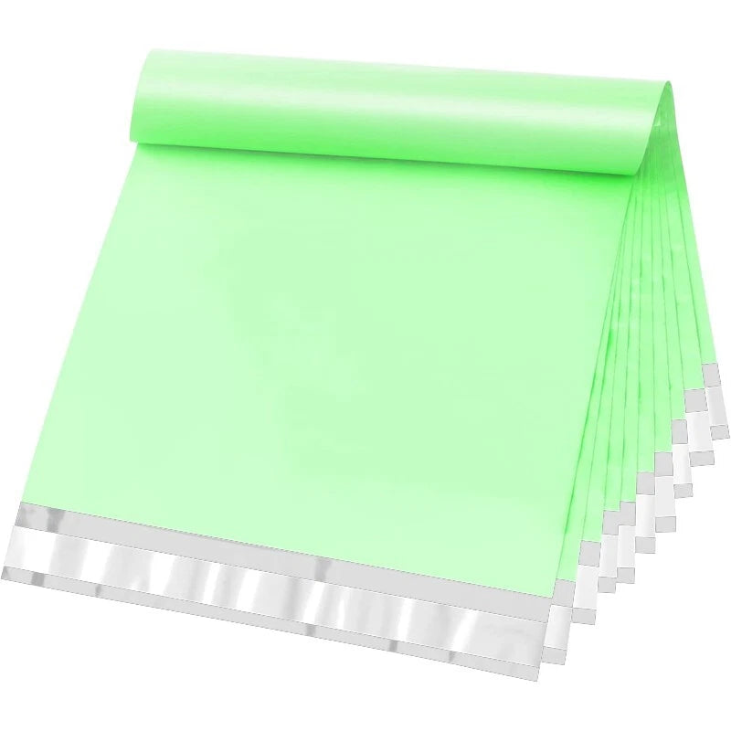 8x12 inch green waterproof mailing bag, strong adhesive seal, tear resistant