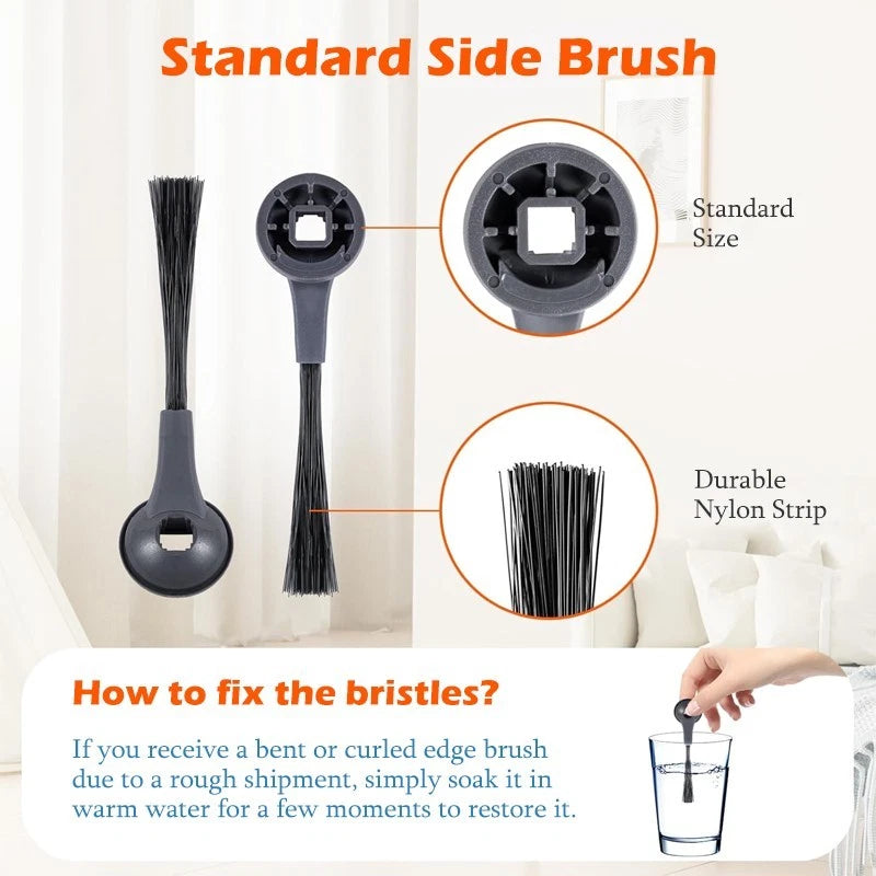 RV2610WA vacuum mop replacement kit, includes 4 mop pads and 4 side brushes.