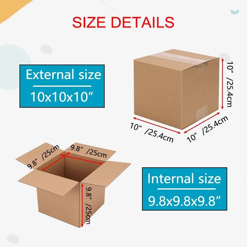 MeebySmart 10x10x10inc 5 shipping box mailbox, suitable for small packaging