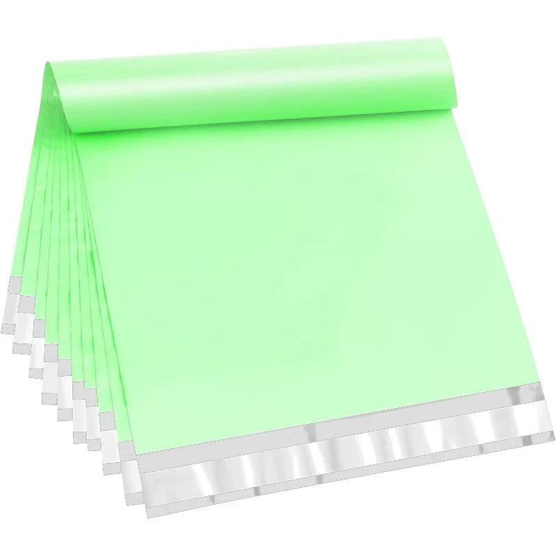 8x12 inch green waterproof mailing bag, strong adhesive seal, tear resistant