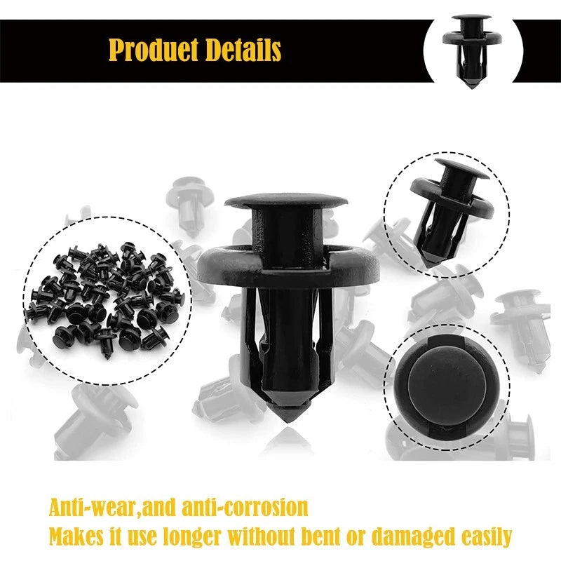 400-piece bumper retainer clip (B01) | 10mm automotive plastic rivet fasteners