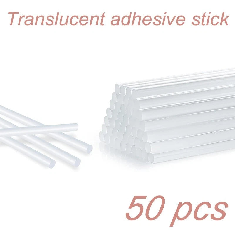 Hot melt glue sticks (5-50 pieces), 0.43 x 10.6 inches, suitable for DIY crafts.
