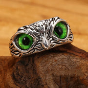 Adjustable Demon Owl Eye Ring - Gothic Animal Jewelry with Lucky Symbol