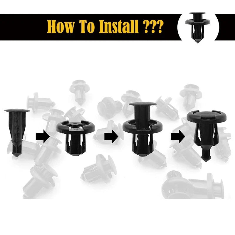 400-piece bumper retainer clip (B01) | 10mm automotive plastic rivet fasteners