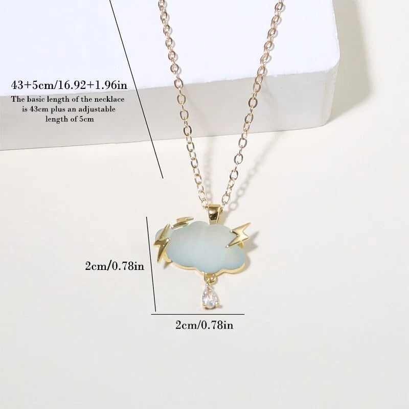 Lightning Cloud necklace, ladies' pendant, Teardrop necklace, birthday gift