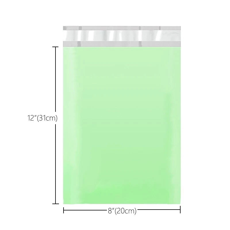 8x12 inch green waterproof mailing bag, strong adhesive seal, tear resistant