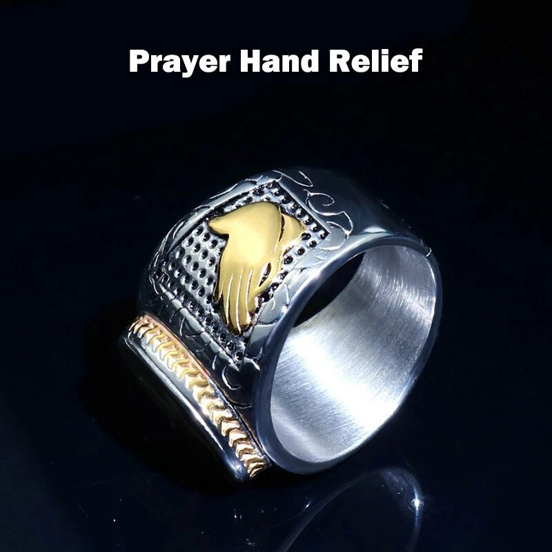 Jewelry Silver stainless steel Christian Holy Cross Ring Men's ring