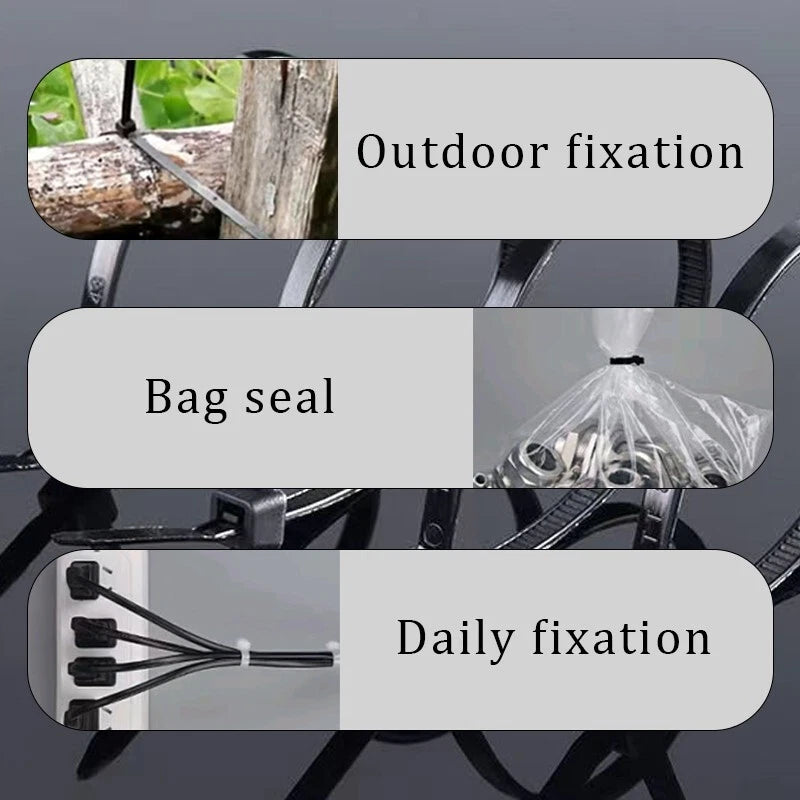 Self-locking nylon cable ties 12 inch, suitable for both indoor and outdoor use