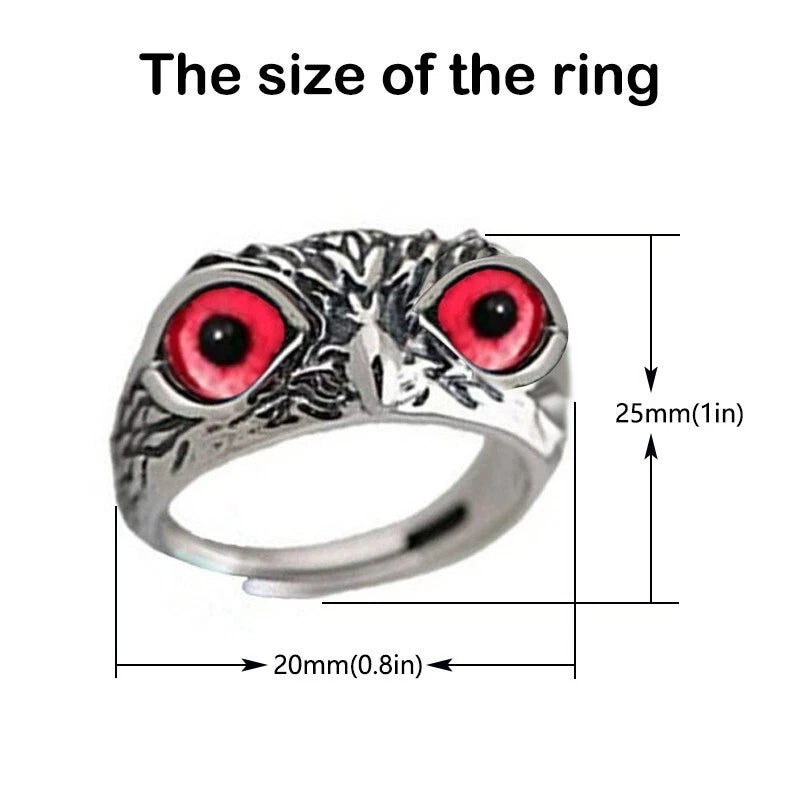 Sterling silver Owl Ring Ladies Girls Lovers Retro animal adjustable ring