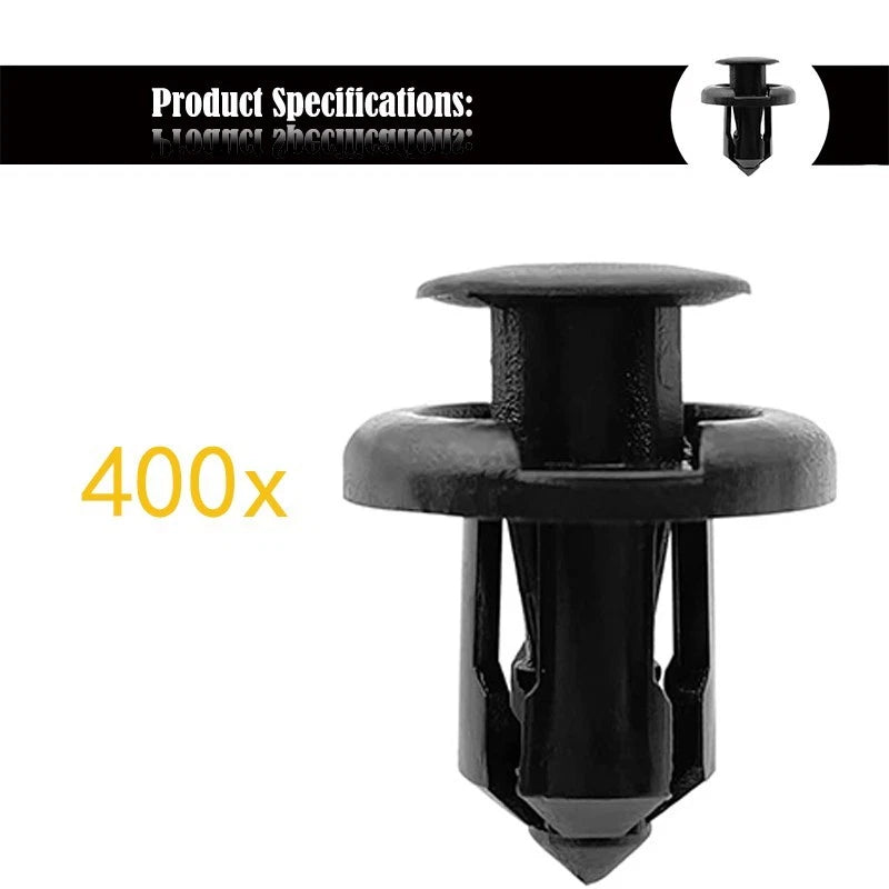 400-piece bumper retainer clip (B01) | 10mm automotive plastic rivet fasteners