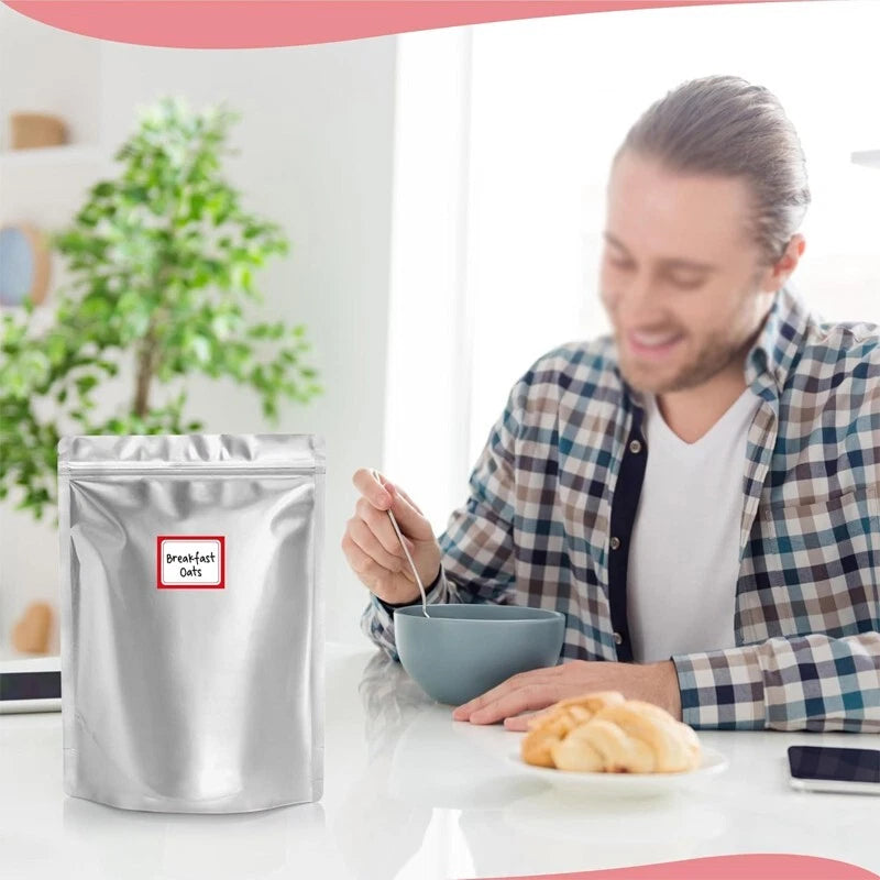 Polyester film bags for multi-size food storage - food grade, resealable