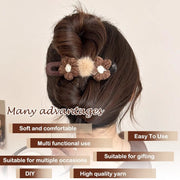 Two autumn and winter woolen flower hair clips and women's hair accessories