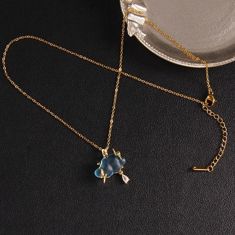 Lightning Cloud necklace, ladies' pendant, Teardrop necklace, birthday gift