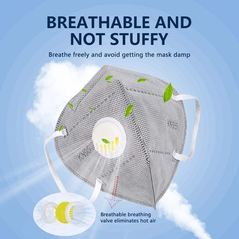 10-Pack KN95 Respirator Masks, White/Gray, Unisex Disposable Masks