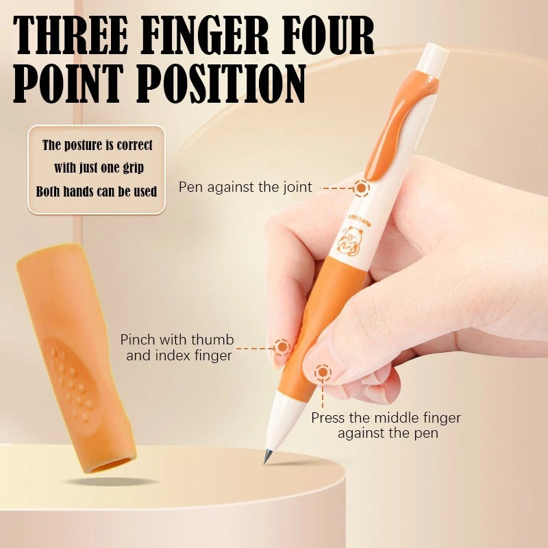 Panda/Capybara Cartoon Automatic Pencil Set - Four Pens + Refill Leads + Eraser