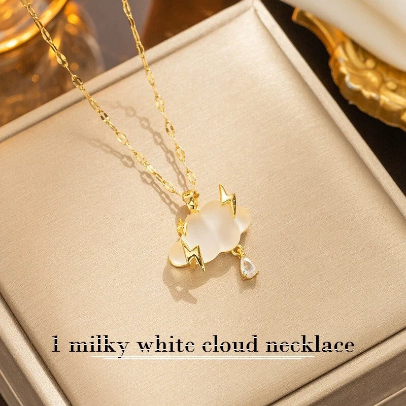Lightning Cloud necklace, ladies' pendant, Teardrop necklace, birthday gift