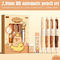 Panda/Capybara Cartoon Automatic Pencil Set - Four Pens + Refill Leads + Eraser