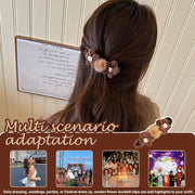 Two autumn and winter woolen flower hair clips and women's hair accessories
