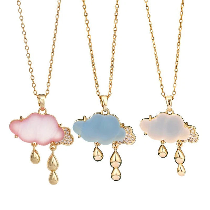 Cloud water drop necklace, ladies' pendant, tear drop necklace, birthday gift