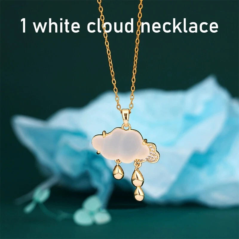Cloud water drop necklace, ladies' pendant, tear drop necklace, birthday gift