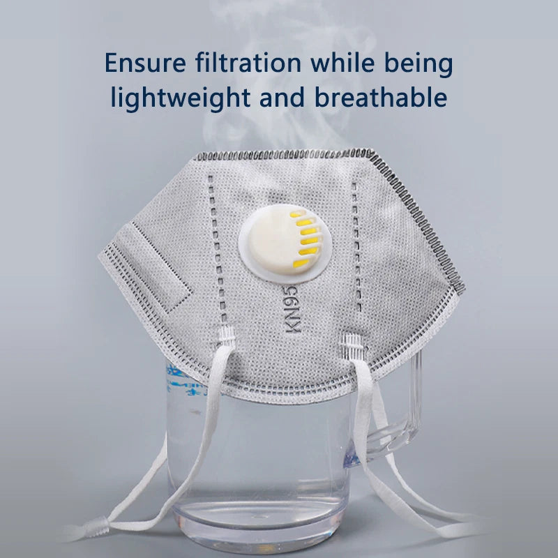 10-Pack KN95 Respirator Masks, White/Gray, Unisex Disposable Masks