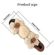 Two autumn and winter woolen flower hair clips and women's hair accessories