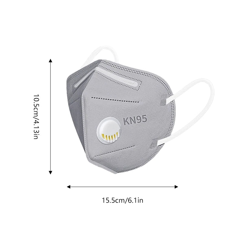 10-Pack KN95 Respirator Masks, White/Gray, Unisex Disposable Masks