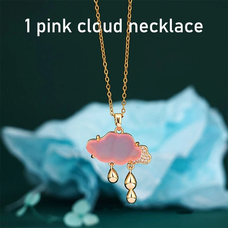 Cloud water drop necklace, ladies' pendant, tear drop necklace, birthday gift