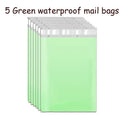 8x12 inch green waterproof mailing bag, strong adhesive seal, tear resistant