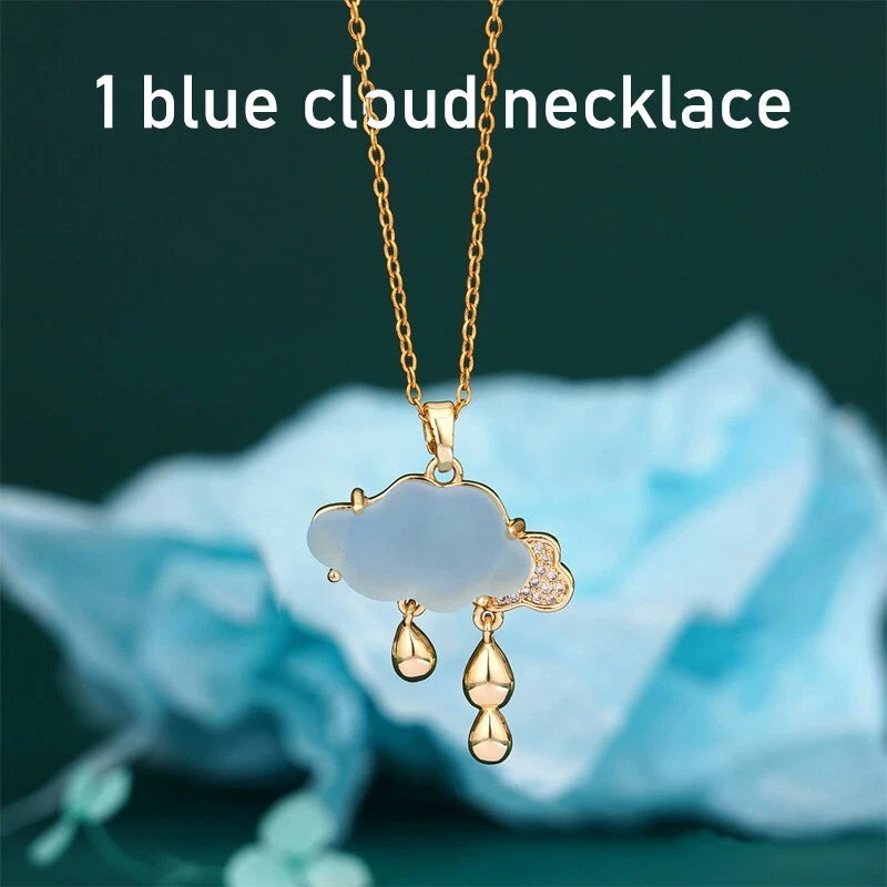 Cloud water drop necklace, ladies' pendant, tear drop necklace, birthday gift