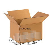 2 large corrugated cardboard shipping boxes (20x16x16 in) for mailing/storage.