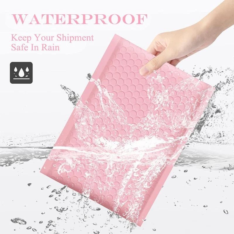 25 Pink Poly Bubble Mailers, 6.5 x 8.5 inches – Heavy-Duty Shipping Bags