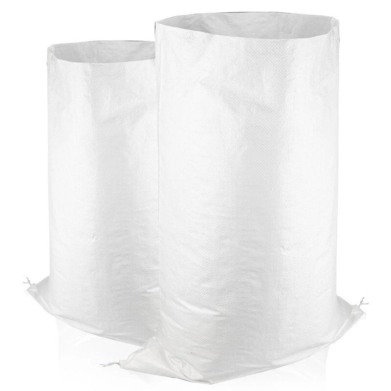 50/100 bags, white woven polypropylene sandbags, for flood control construction