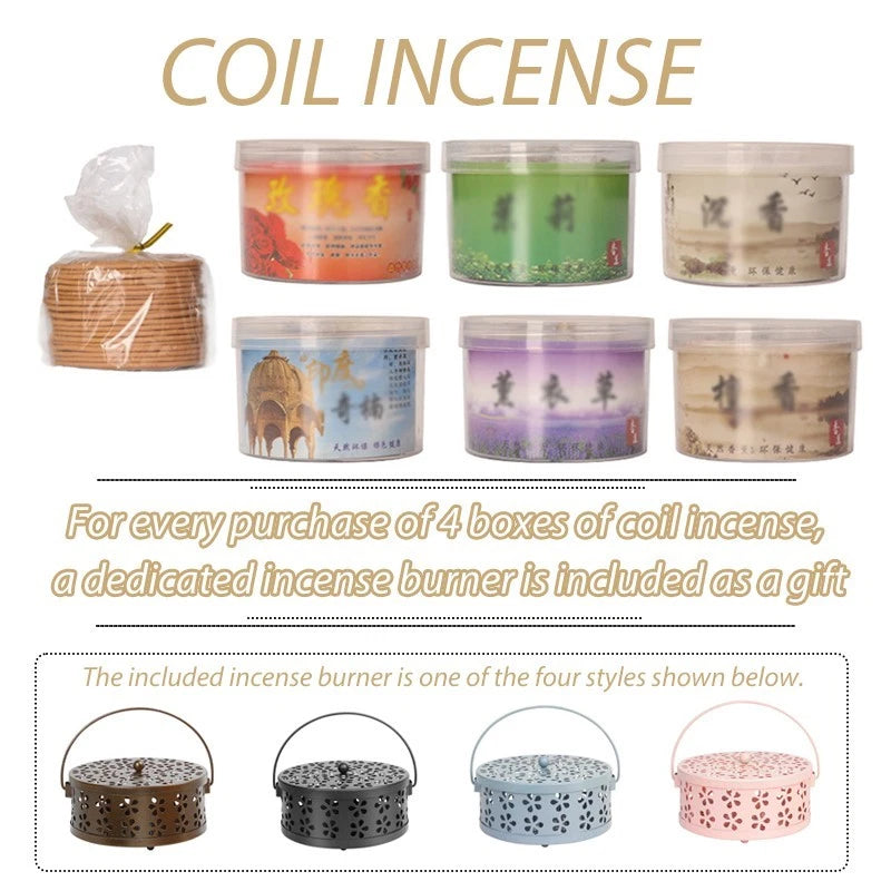 Coil Incense — 6 Assorted Scents — Suitable for Incense Burners and Holders-2pcs