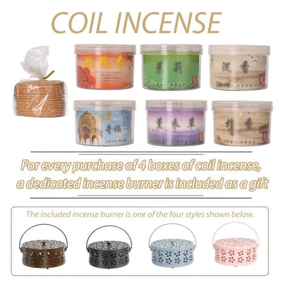 Coil Incense — 6 Assorted Scents — Suitable for Incense Burners and Holders-2pcs