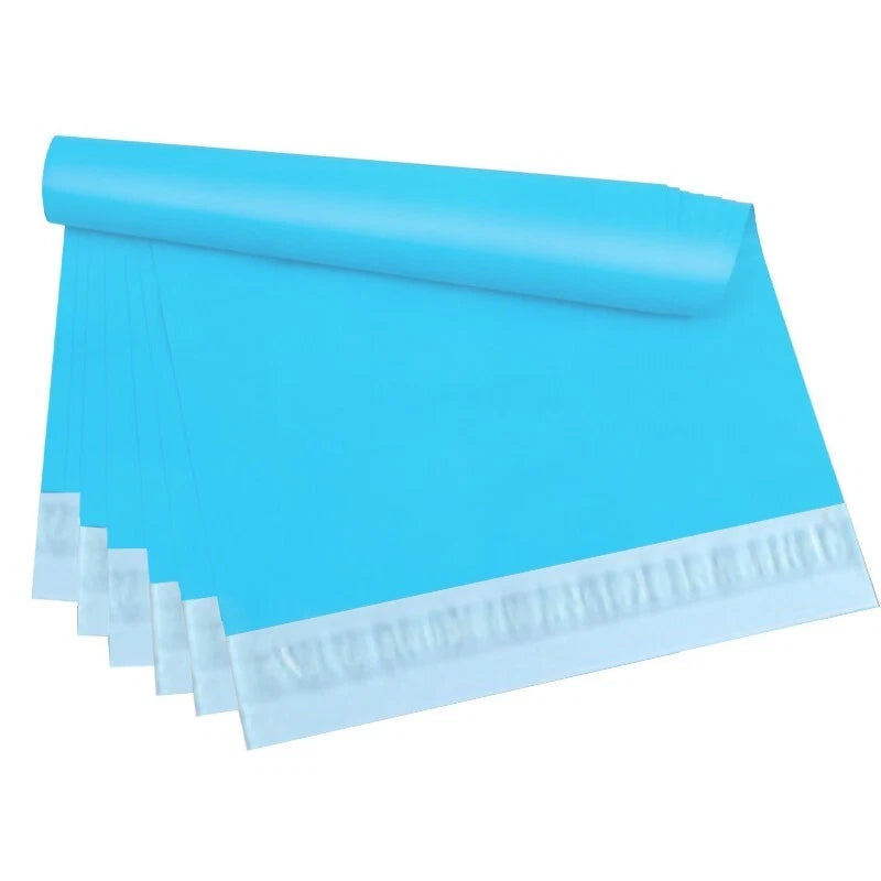 8x12 inch blue waterproof mailing bag, strong adhesive seal, tear resistant